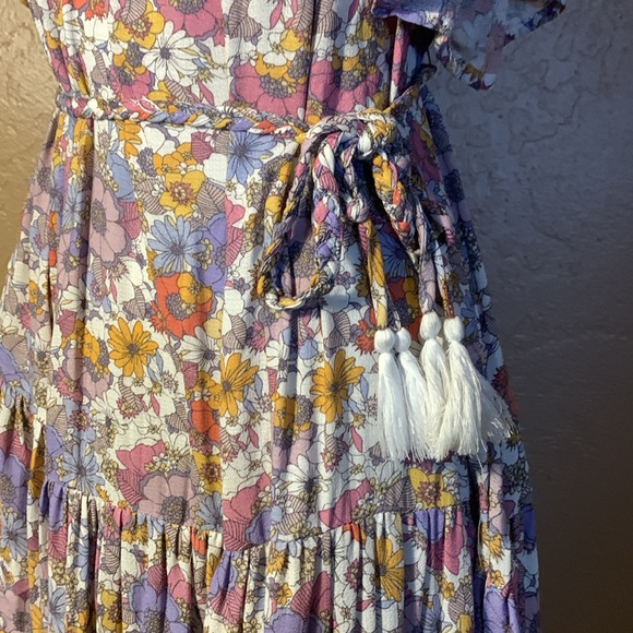 NWT Rachel Zoe Floral Off Should Mini Tassle Dress.  Sz S - Picture 6 of 7